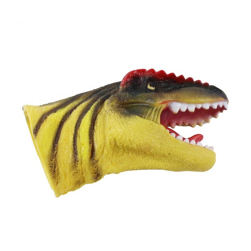 Small DIY Animal Head Model Toys Realistic Dinosaur Hand Puppet for Kids Pretend Play