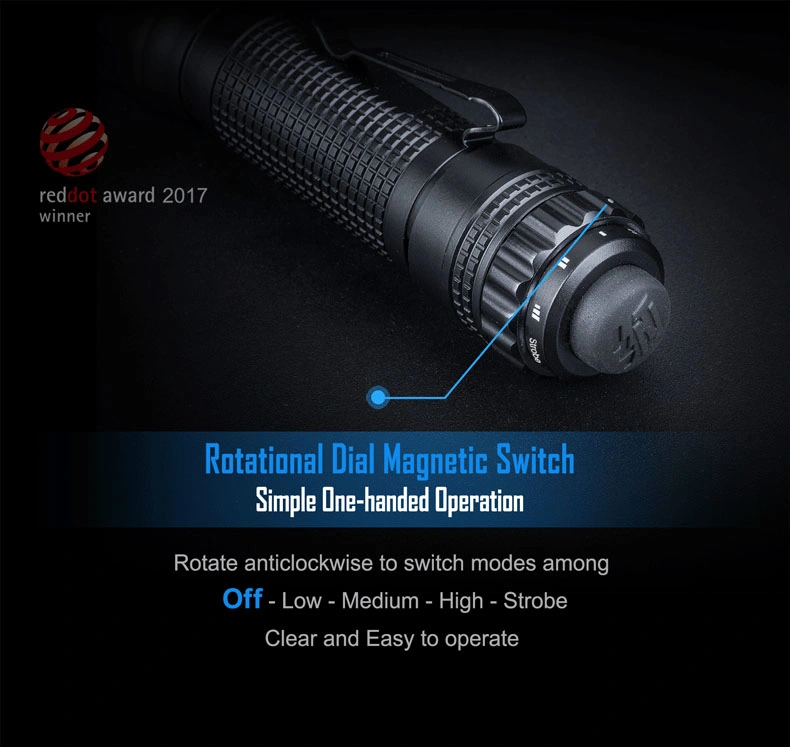 2022 Mei Awards -Gold Award- Nextorch Ta30 1300 Lumen LED Tactical Flashlight Rechargeable Instant Strobe Linterna Lanterna Self Defense Shock Flashlight