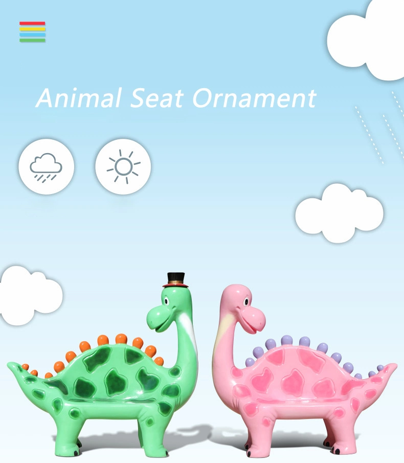 2021 Hot Sale Resin Dinosaur Animals Bench Seats Fiberglass Outdoor Chair for Kids