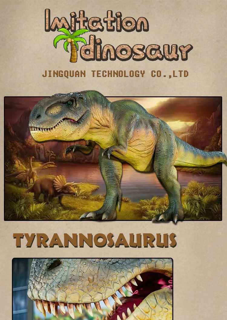 Animatronic Dinosaur Model Tyrannosaurus Rex Dinosaur Life Size Realistic Pose Design Outdoor Playground Mechanical Animatronic Dinosaur