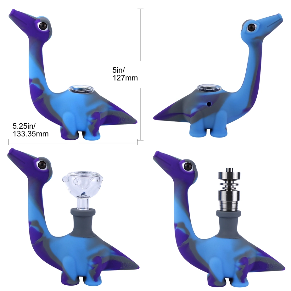 Hot Selling Silicone Dinosaur Tobacco Pipe with Free Bowl