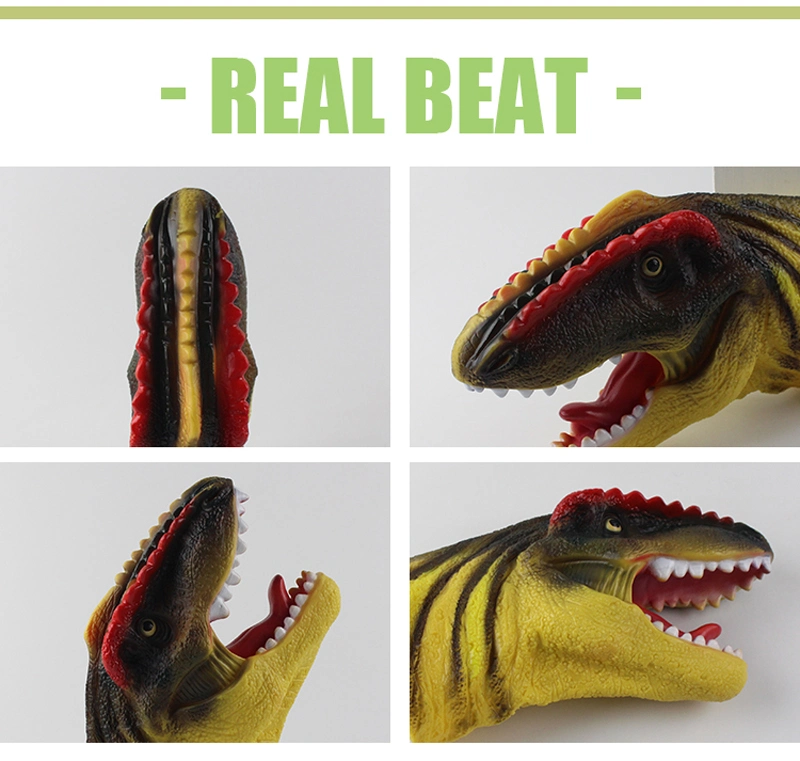 Small DIY Animal Head Model Toys Realistic Dinosaur Hand Puppet for Kids Pretend Play