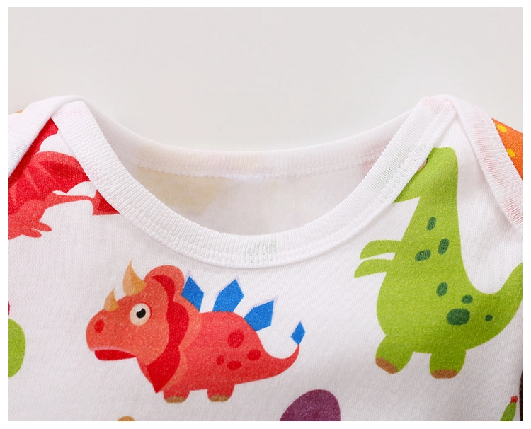 Sleeve Round Collar Cute Dinosaur Printed Baby Climbing Clothes, Retail and Wholesale.