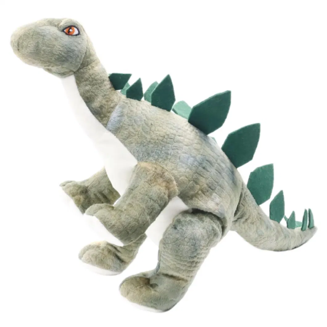 Wholesale Dino Plush Doll Toys Kids Soft Stuffed Lifelike Animal Dragon Cute Dinosaur Stegosaurus in Jurassic Period Puppet Green 32cm Hand Puppets