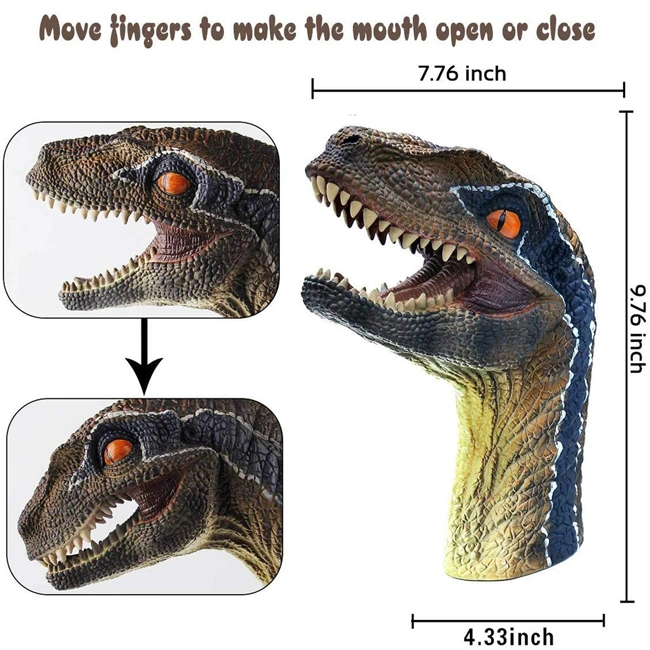 Dinosaur Head Stage Toys Perfect Gift Glove Puppets Role Soft Rubber Play Toys Funny Hand Puppets