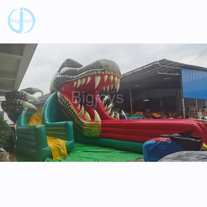 Giant Thrill Dinosaur Inflatable Dry Slide Commercial Grade 3D Dinosaur Jurassic Park Theme