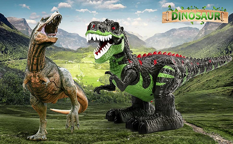 2.4G 8 Channel Remote Control Simulation Dinosaurs T-Rex Toys Electric Walking Robot Dinosaur with LED Lights &amp; Sounds for Boys Gifts