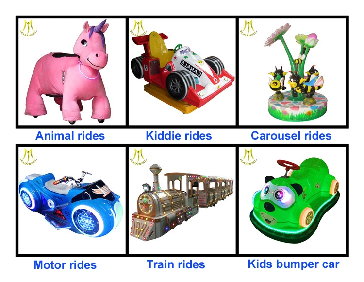 Hansel Amusement Park Electric Dinosaur Ride Kids Horse Ride with 4 Wheels