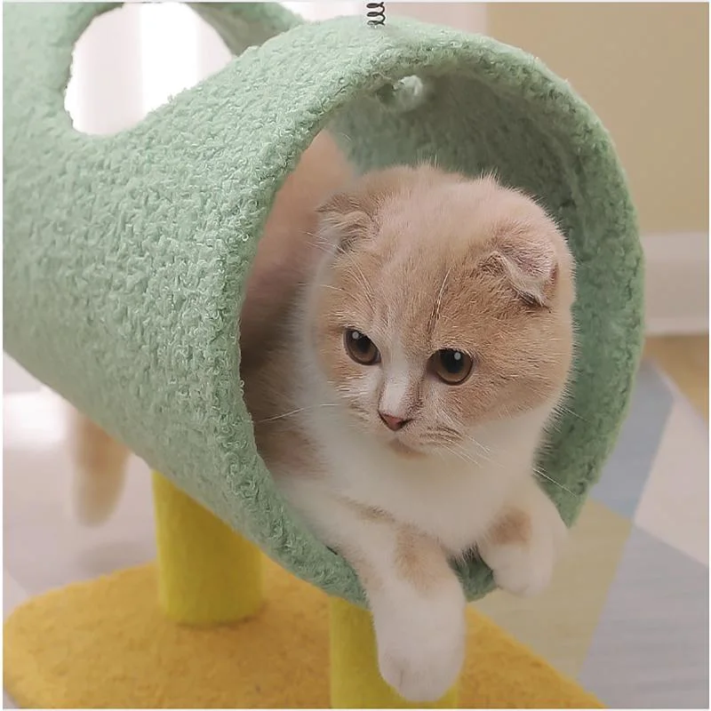 Hot Selling Cat Tree Dinosaur Shape Sisal Scratching Post Cat Tunnel