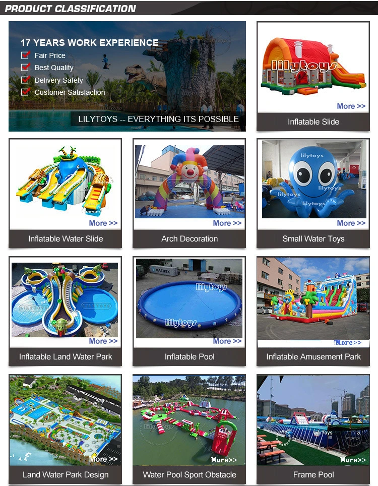 Commerical Mobile Land Inflatable Ground Water Park with Pool Slide for Adults