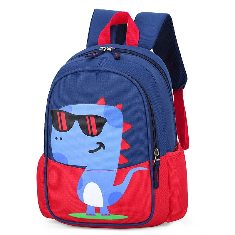 New Nylon Children&prime;s Shoulder Bag Cartoon Dinosaur Kindergarten Backpacks