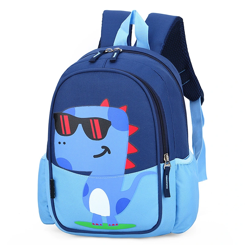 New Nylon Children&prime;s Shoulder Bag Cartoon Dinosaur Kindergarten Backpacks