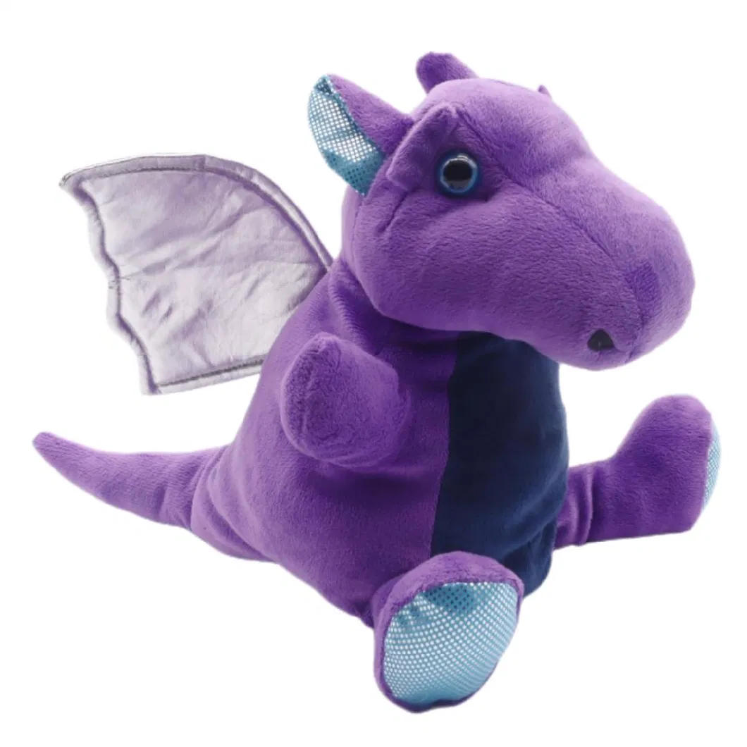 Custom Purple Dino Plush Toys Dragon Puppet 32cm (H) Plush Hand Puppet Soft Stuff Animal Dinosaur Kids Puppets in Jurassic Period