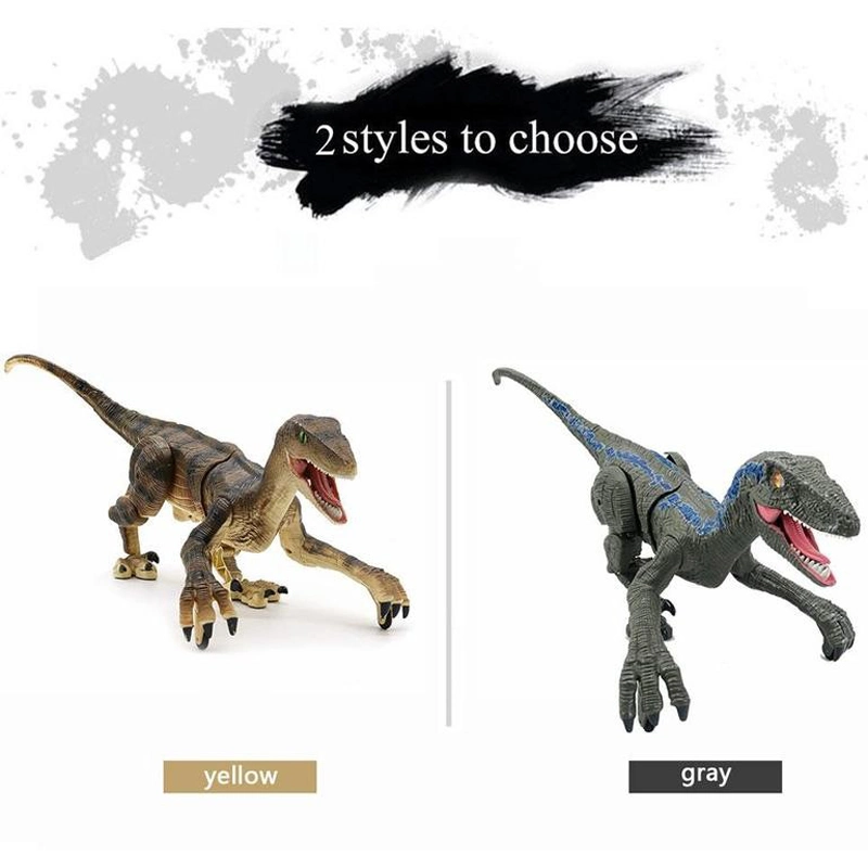 Remote Control Velociraptor Jurassic Dino Toys 2.4GHz Electronic RC Dinosaur Robot with LED Lightup Walking Roaring Rechargeable Raptor Birthday Gifts