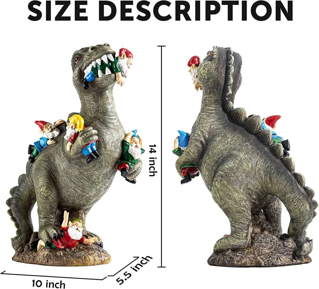 Dinosaur Gnomes Garden Art Outdoor for Fall Winter Garden Decor