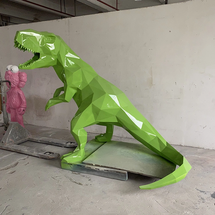Outdoor Garden Use Large Size Customized Color Fiberglass Dinosaur Sculpture Animal Sculpture