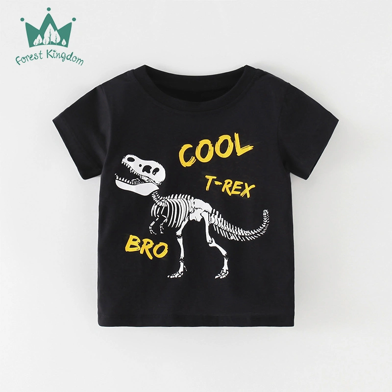 Summer New Boys Dinosaur Cotton Bottom Shirt Multi Style Short Sleeve T-Shirt