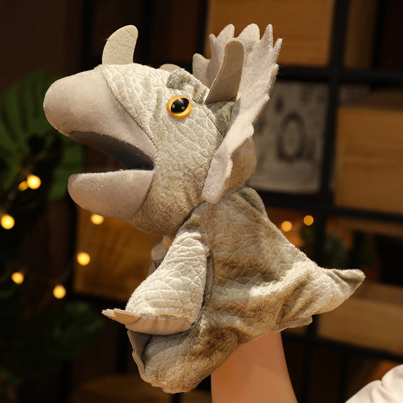 Wild Animal Stuffer Plush Simulate Dinosaur Spinosaurus Triceratops Plushie Kid Children Baby Gift Toy Dino Hand Puppets