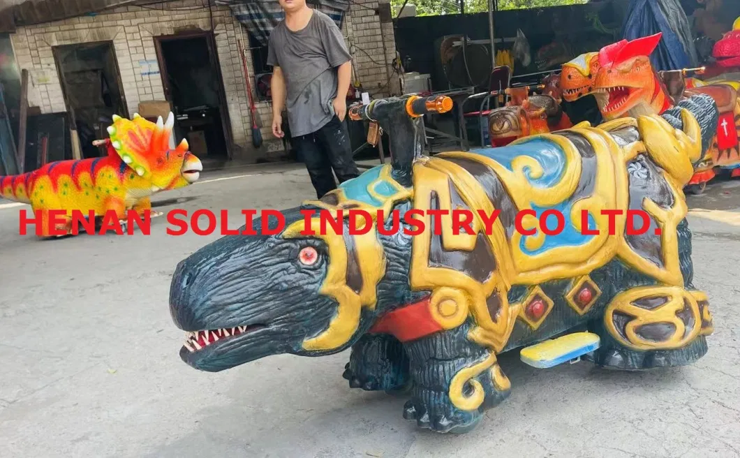 Dinosaur Rides Theme Park/Shopping Mall Triceratops Ride on Dinosaur