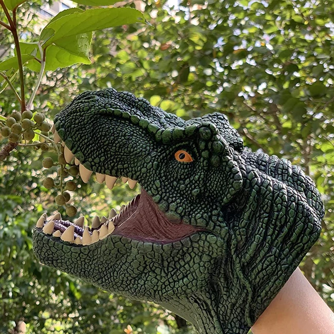 Tyrannosaurus Toys Hand Puppet Rubber Animal Head Puppets Role Play Toys Interesting Dinosaur Toy