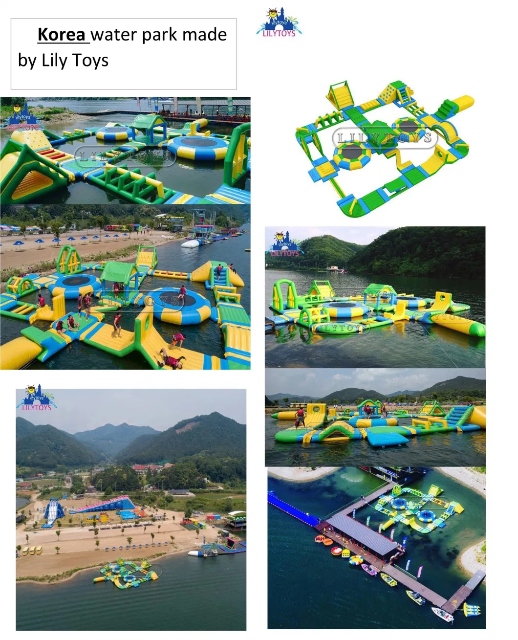 Commerical Mobile Land Inflatable Ground Water Park with Pool Slide for Adults