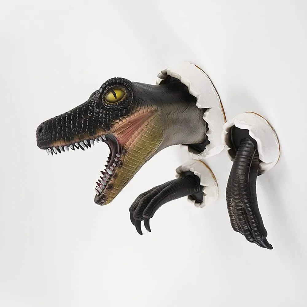 Dinosaur Wall Mounted Decor Statue Three-Piece Suit Home