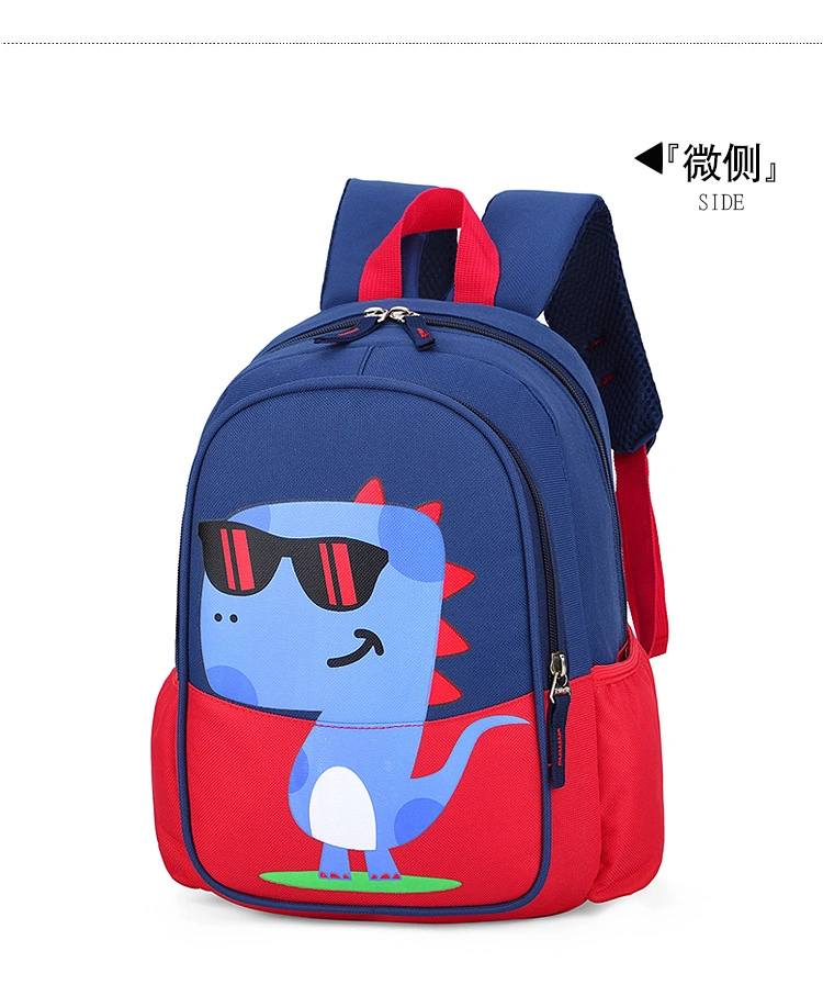 New Nylon Children&prime;s Shoulder Bag Cartoon Dinosaur Kindergarten Backpacks