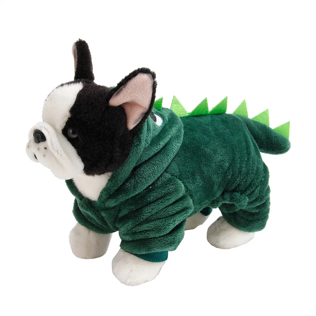 Dog Puppy Hoodie DIY Cosplay Pet Costume Party Halloween Decoration Cute Dinosaur Shape Dog Winter Clothes