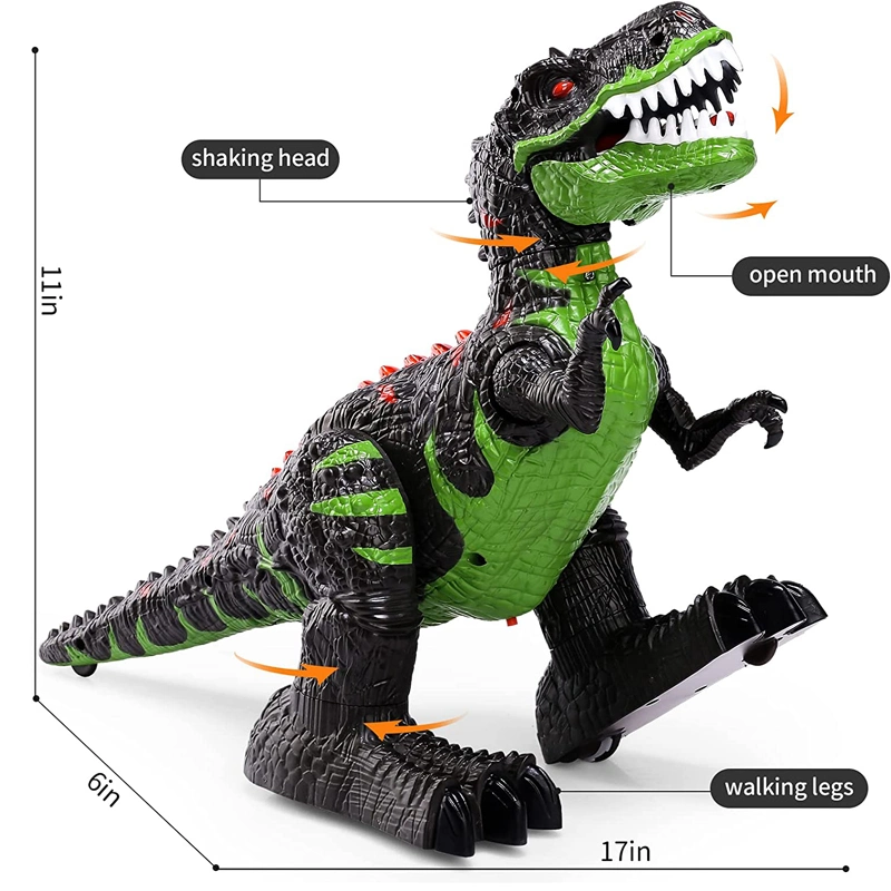 2.4G 8 Channel Remote Control Simulation Dinosaurs T-Rex Toys Electric Walking Robot Dinosaur with LED Lights &amp; Sounds for Boys Gifts