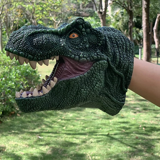 Tyrannosaurus Toys Hand Puppet Rubber Animal Head Puppets Role Play Toys Interesting Dinosaur Toy