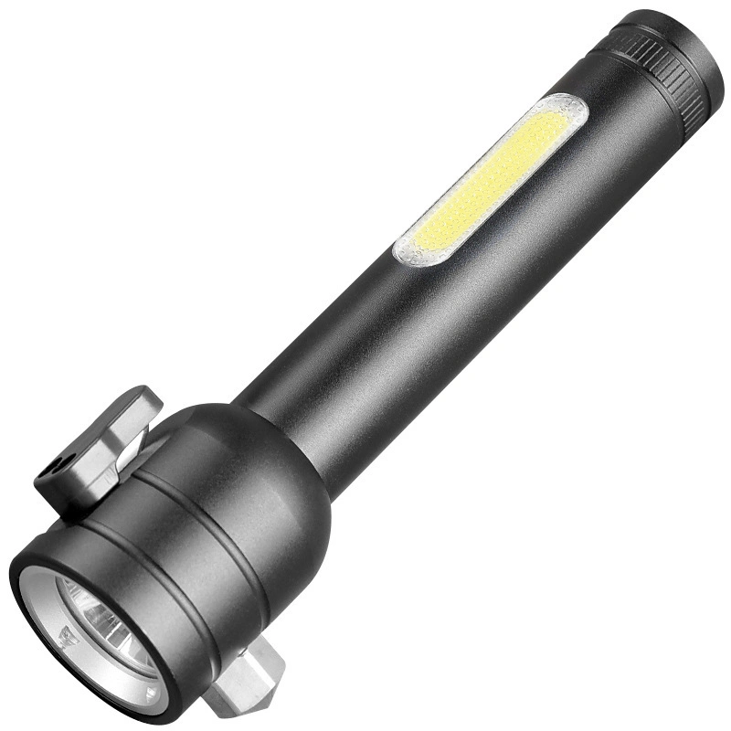 New LED Outdoor Camping Emergency Portable Strong Light Flashlight Zoom Self-Defense Aluminum Alloy Flashlight
