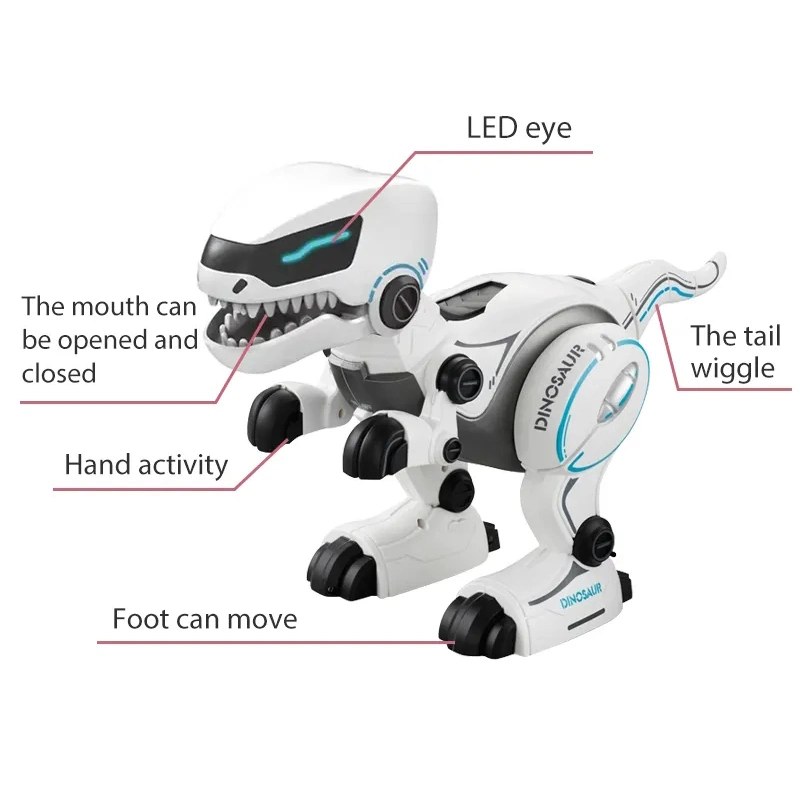 New Product Intelligent Remote Control Robot Dinosaur Toy with Light Music Programming Mode