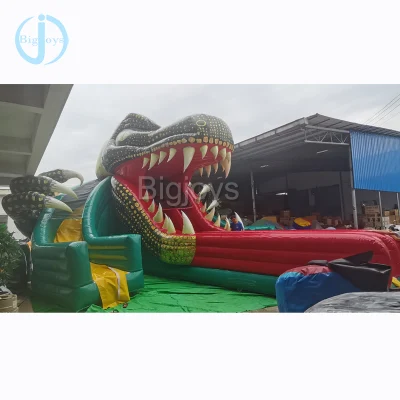 Dinosauro gigante emozionante gonfiabile Dry Slide Commercial Grade 3D Dinosaur Parco Jurassic a tema