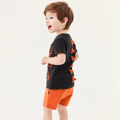 Abbigliamento boutique per bambini Summer Boy a manica corta Dinosaur T-Shirt e. Shorts Set DA 2 PEZZI Abbigliamento