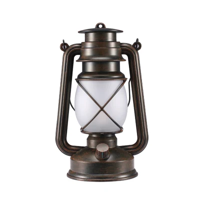 Lampada a olio di kerosene in bronzo stile vintage, lampada da campeggio portatile per esterni retro Hurricanes Lanterna a fiamma dinamica con modello doppio