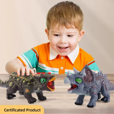 PVC Kids Education Toy Stretchy Set Dinosaurs Soft Toys gomma Dinosauro con suono
