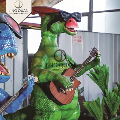 Parapleuron per la chitarra vividamente Simulazione Carton Animali Dinosaur Park Design animatronica Dinosauri all′aperto