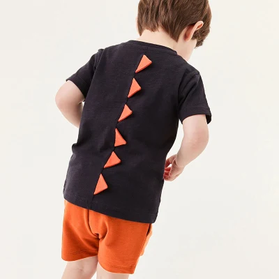 Abbigliamento boutique per bambini Summer Boy a manica corta Dinosaur T-Shirt e. Shorts Set DA 2 PEZZI Abbigliamento