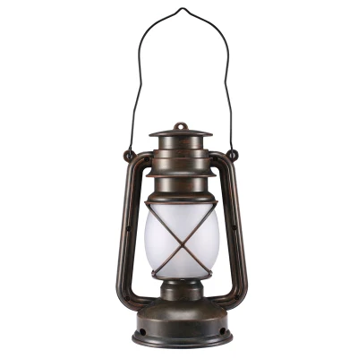 Lampada a olio di kerosene in bronzo stile vintage, lampada da campeggio portatile per esterni retro Hurricanes Lanterna a fiamma dinamica con modello doppio