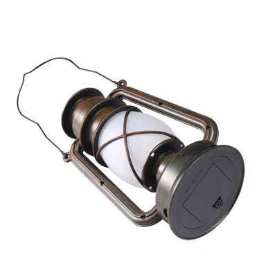 Lampada a olio di kerosene in bronzo stile vintage, lampada da campeggio portatile per esterni retro Hurricanes Lanterna a fiamma dinamica con modello doppio