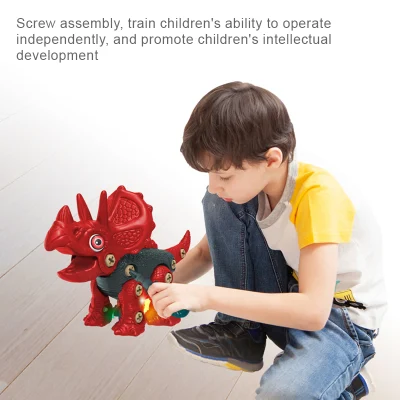 Viti costruzione Sound Light scorrevole Triceratops Educational prendere parte animali Giocattoli di assemblaggio Dinosaur modello bambini con attrezzi