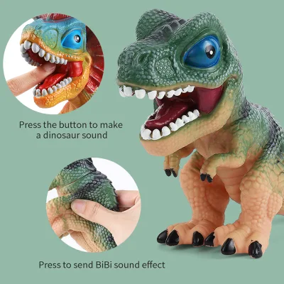 PVC Kids Education Toy Stretchy Set Dinosaurs Soft Toys gomma Dinosauro con suono