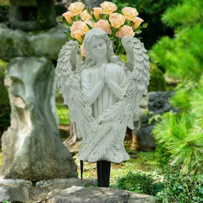Angelo Bianco Pot resina Fiore Artigianato Giardino esterno prato patio Decorazione