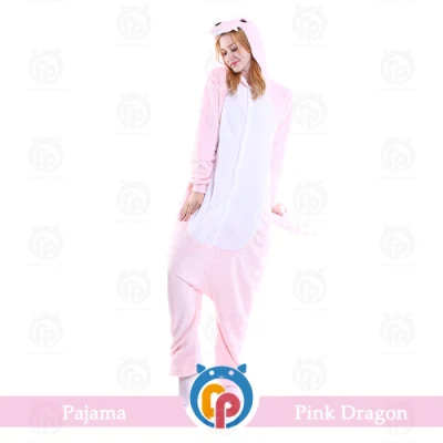Sconto divertente costume da dinosauro rosa per adulti e bambini