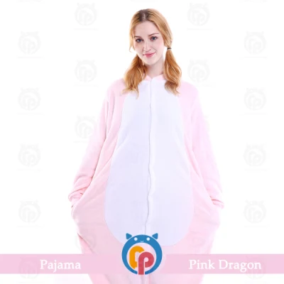 Sconto divertente costume da dinosauro rosa per adulti e bambini
