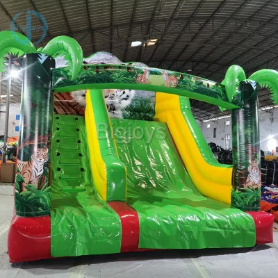 Dinosauro gigante emozionante gonfiabile Dry Slide Commercial Grade 3D Dinosaur Parco Jurassic a tema