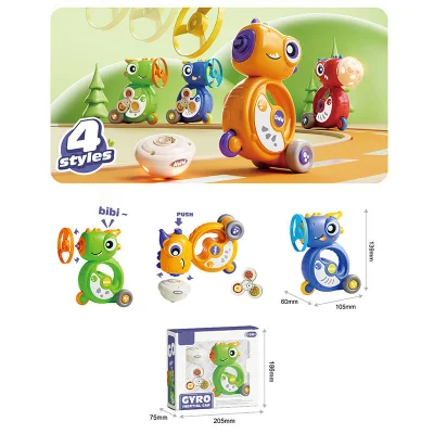4 in 1 all&prime;aperto Flying Saucer Toys Dinosaur Inertial Car Con i giocattoli per bambini Whistle Spinner
