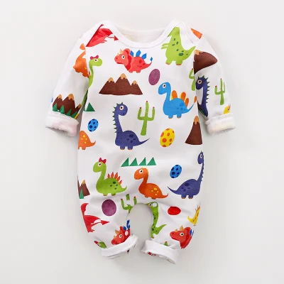  Manica collare rotondo cute Dinosaur vestiti da arrampicata su bambino stampati, vendita al dettaglio e all&prime;ingrosso.