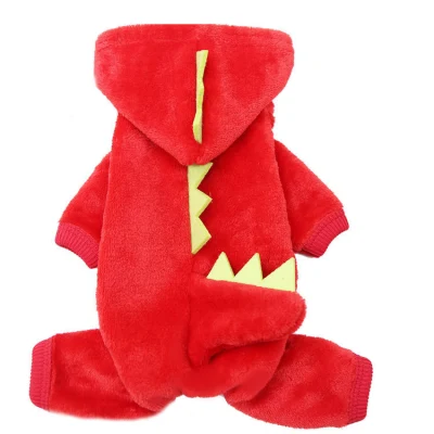 Multi colore Fleece Dog Vest Dinosaur PET Accessori Winter Keep Abiti caldi