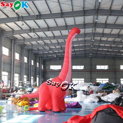 Dinosauro rosa gonfiabile di Natale Yard per decorazione Giant personalizzato esterno Pubblicità disegno gonfiabile Cartoon Animali Mascotte modelli
